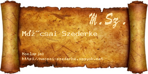 Mácsai Szederke névjegykártya